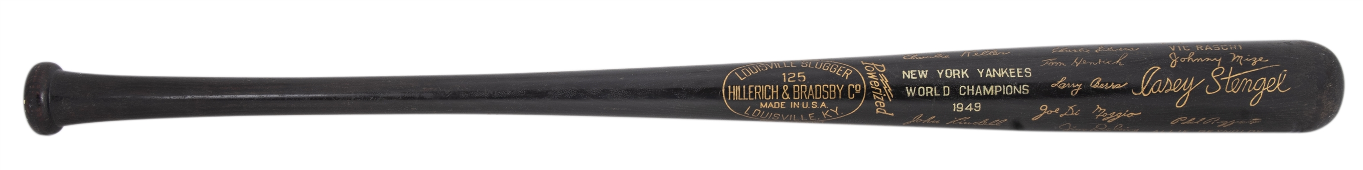 Casey Stengel Personally Owned 1949 New York Yankees World Series Champions Trophy Bat (Family LOA)